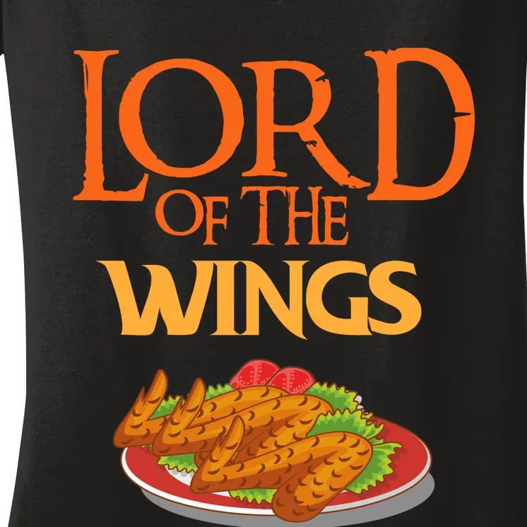 Funny Lord Of The Wings Chicken Wings Funny Chicken Wings Women's V-Neck T-Shirt