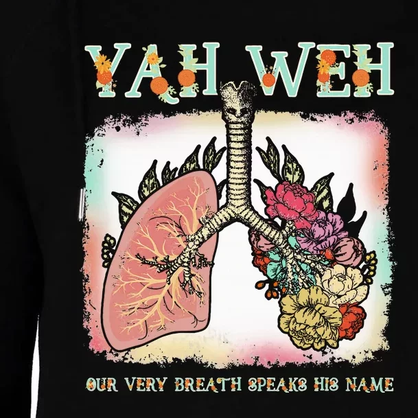 Floral Lung Our Very Breath Speaks His Name Yhwh Christian Womens Funnel Neck Pullover Hood