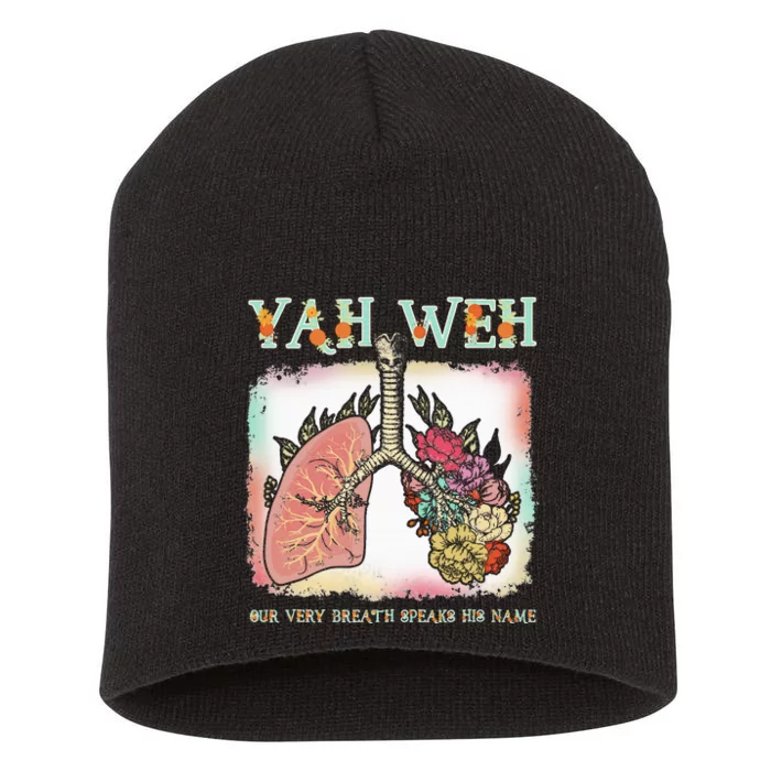 Floral Lung Our Very Breath Speaks His Name Yhwh Christian Short Acrylic Beanie