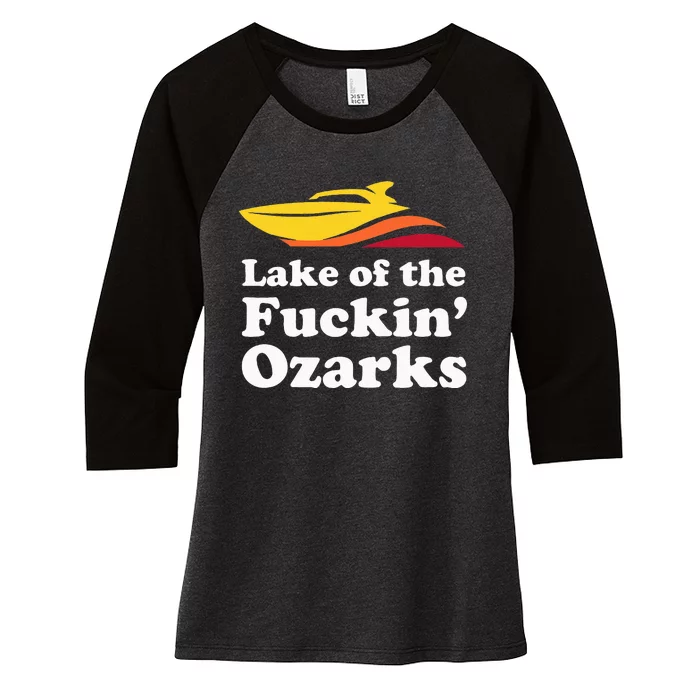 Funny Lake Of The Fuckin Ozarks Boating Missouri Women's Tri-Blend 3/4-Sleeve Raglan Shirt