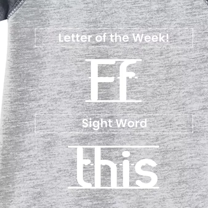 Funny Letter Of The Week Ff Sight Word This Infant Baby Jersey Bodysuit