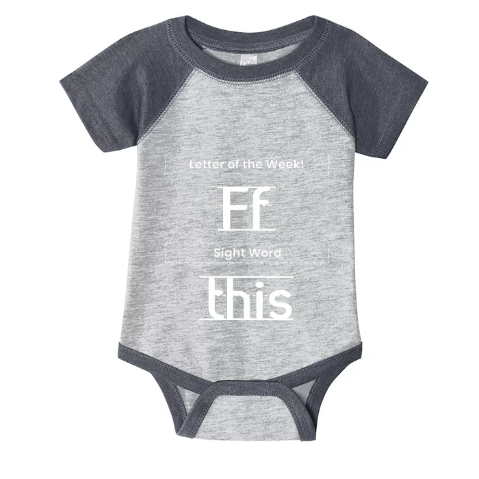 Funny Letter Of The Week Ff Sight Word This Infant Baby Jersey Bodysuit