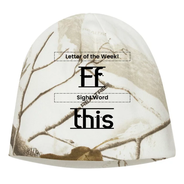 Funny Letter Of The Week Ff Sight Word This Kati - Camo Knit Beanie