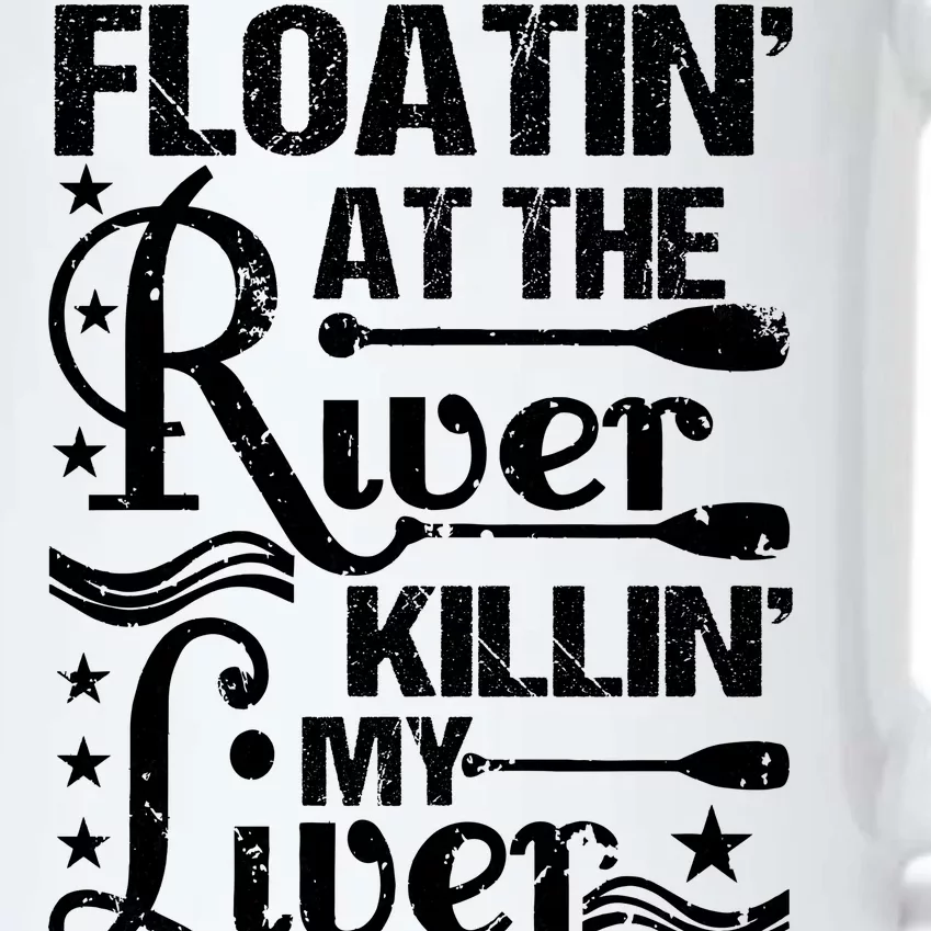 Floatin At The River Killin My Liver Black Color Changing Mug