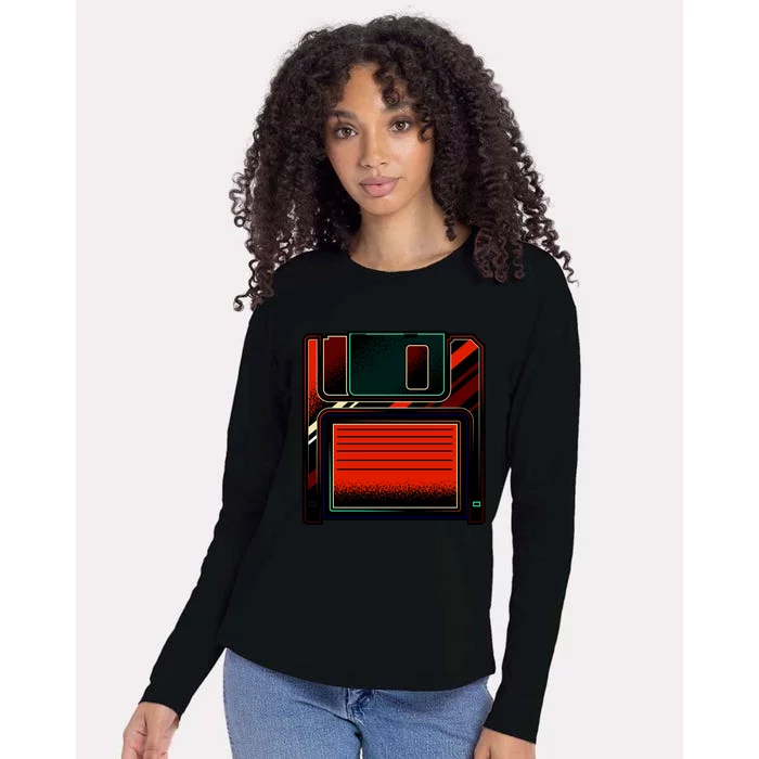 Floppy Disc Womens Cotton Relaxed Long Sleeve T-Shirt