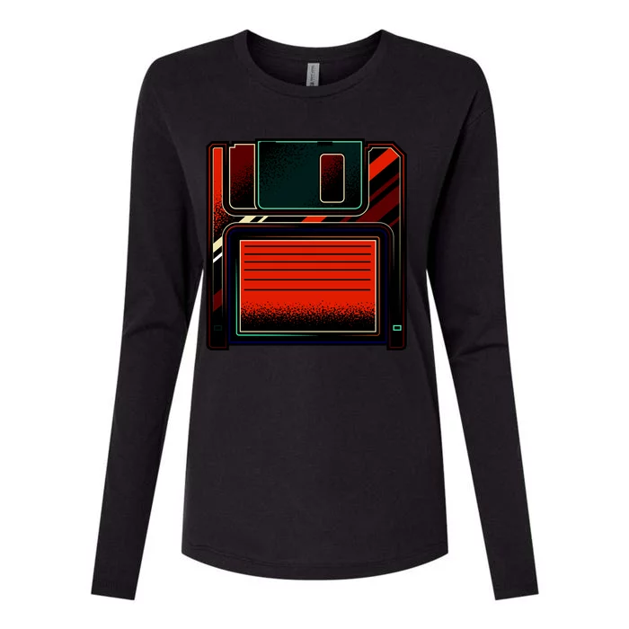 Floppy Disc Womens Cotton Relaxed Long Sleeve T-Shirt