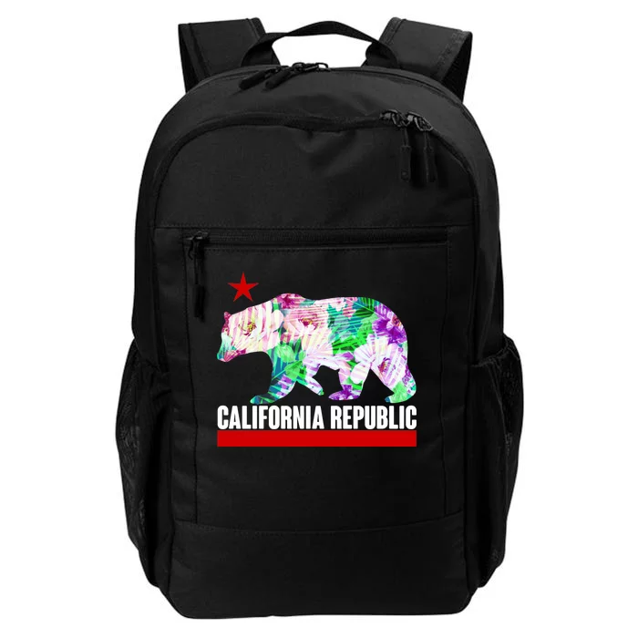 Floral California Republic Bear Tropical Bear Daily Commute Backpack