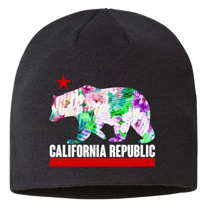 Floral California Republic Bear Tropical Bear 8 1/2in Sustainable Knit Beanie