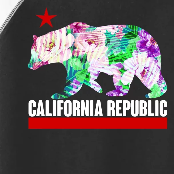 Floral California Republic Bear Tropical Bear Toddler Fine Jersey T-Shirt