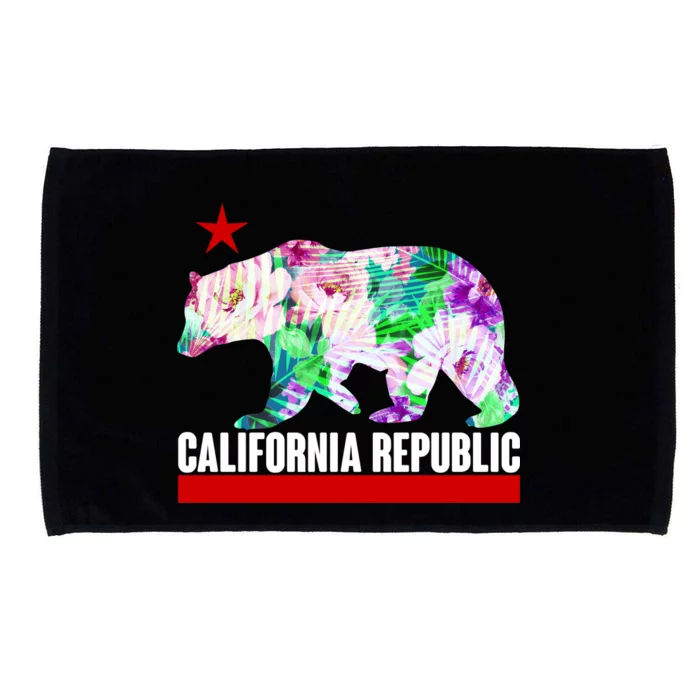 Floral California Republic Bear Tropical Bear Microfiber Hand Towel