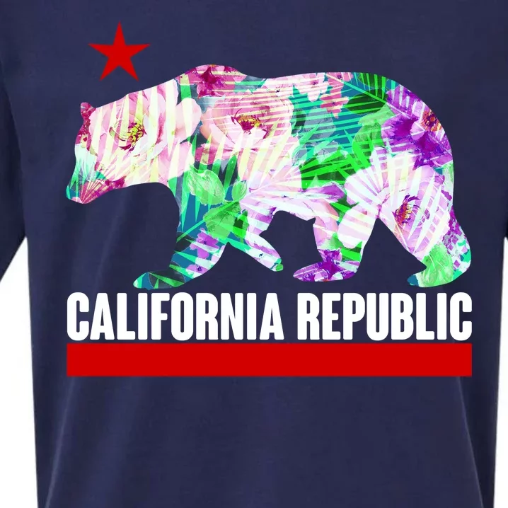 Floral California Republic Bear Tropical Bear Sueded Cloud Jersey T-Shirt