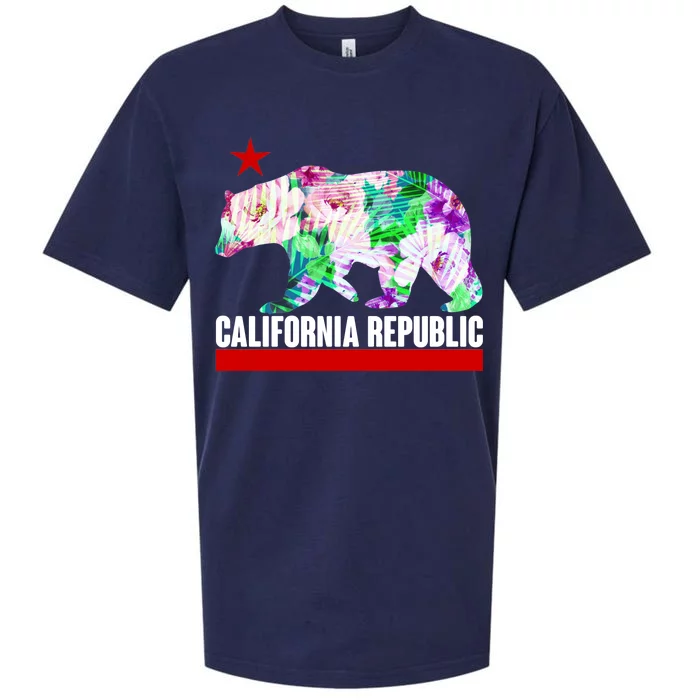 Floral California Republic Bear Tropical Bear Sueded Cloud Jersey T-Shirt