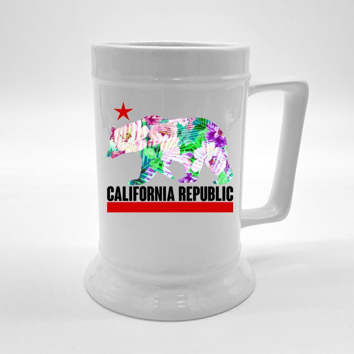 Floral California Republic Bear Tropical Bear Front & Back Beer Stein