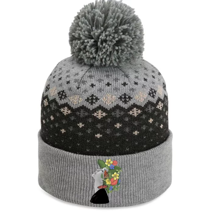 Floral Hat Art The Baniff Cuffed Pom Beanie