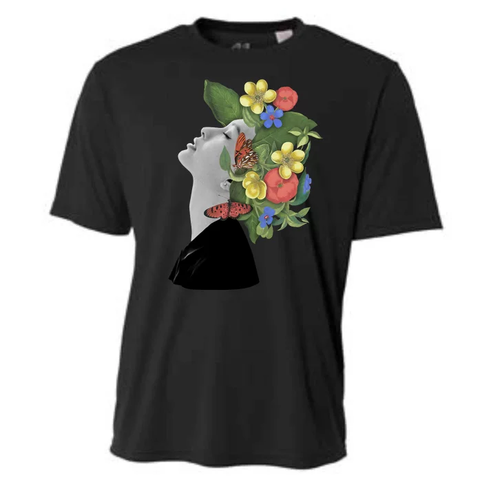 Floral Hat Art Cooling Performance Crew T-Shirt