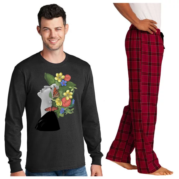 Floral Hat Art Long Sleeve Pajama Set