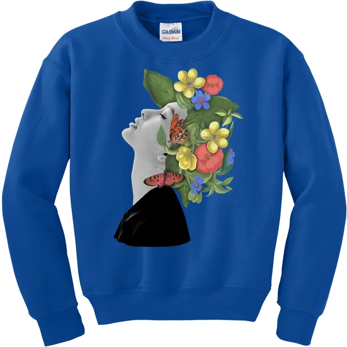 Floral Hat Art Kids Sweatshirt