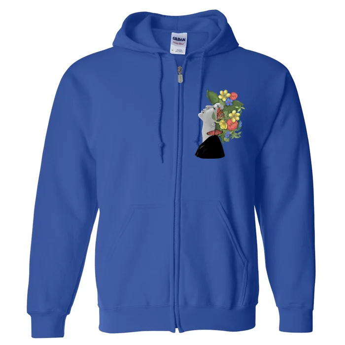 Floral Hat Art Full Zip Hoodie