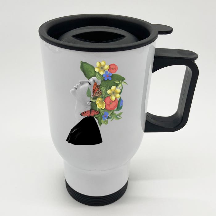 Floral Hat Art Front & Back Stainless Steel Travel Mug