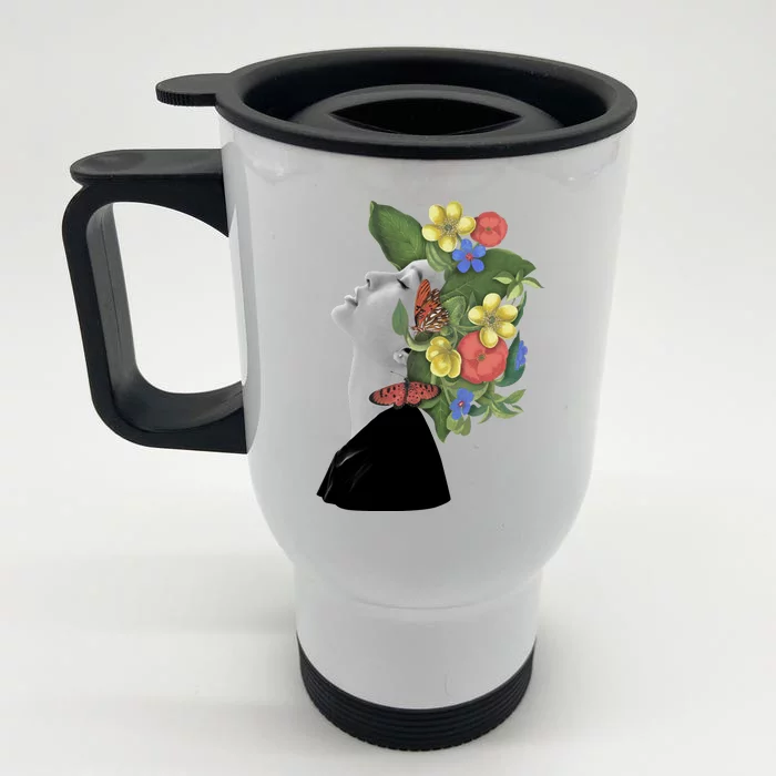 Floral Hat Art Front & Back Stainless Steel Travel Mug