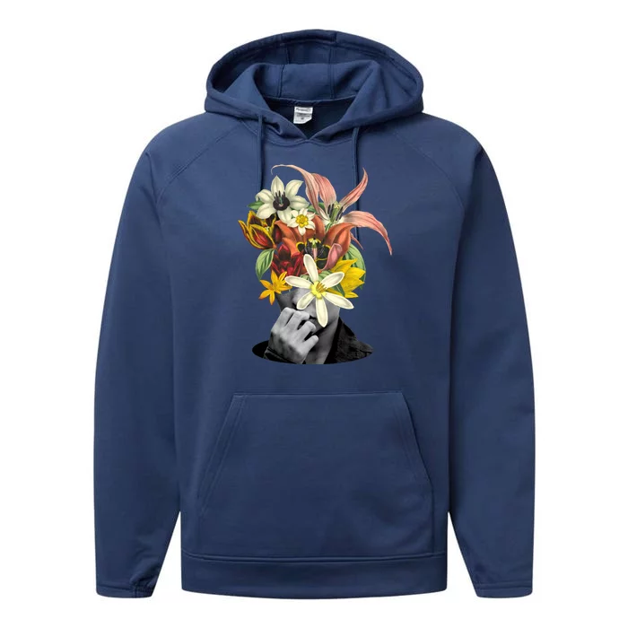 Floral Head Art Performance Fleece Hoodie