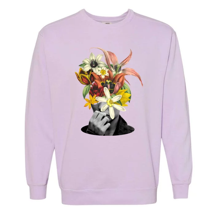 Floral Head Art Garment-Dyed Sweatshirt