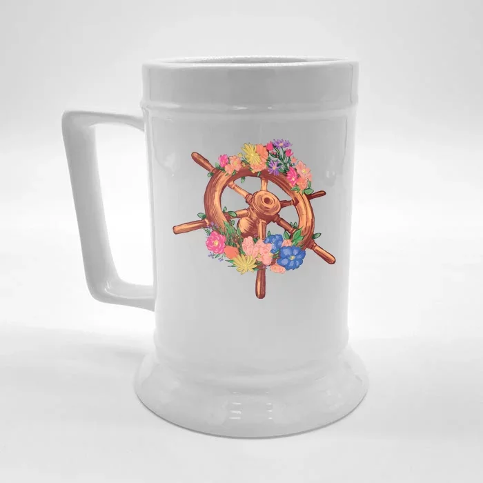 Floral Helm Front & Back Beer Stein