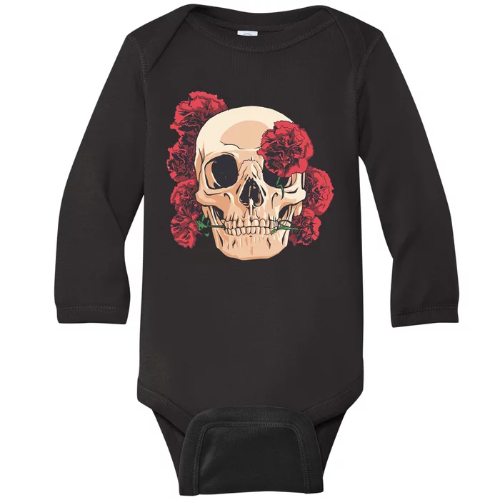 Floral Skull Baby Long Sleeve Bodysuit