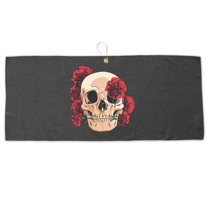 Floral Skull Large Microfiber Waffle Golf Towel