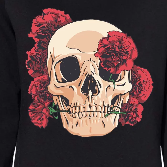 Floral Skull Womens California Wash Sweatshirt