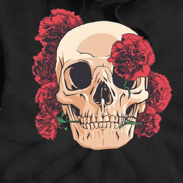 Floral Skull Tie Dye Hoodie