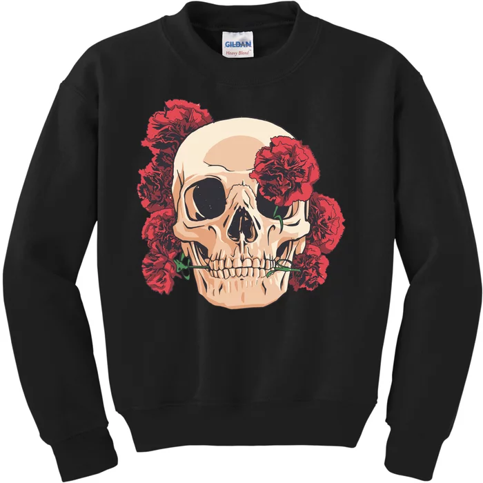 Floral Skull Kids Sweatshirt