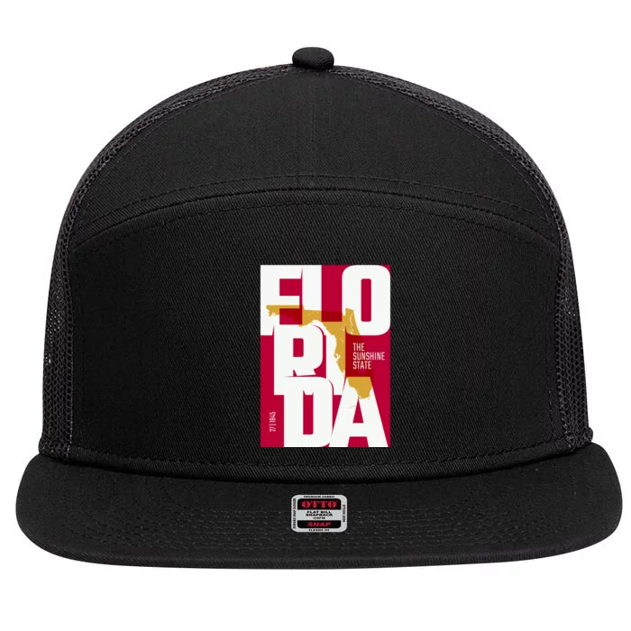 Florida 7 Panel Mesh Trucker Snapback Hat