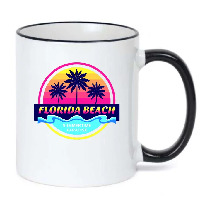 Florida Beach Retro Black Color Changing Mug