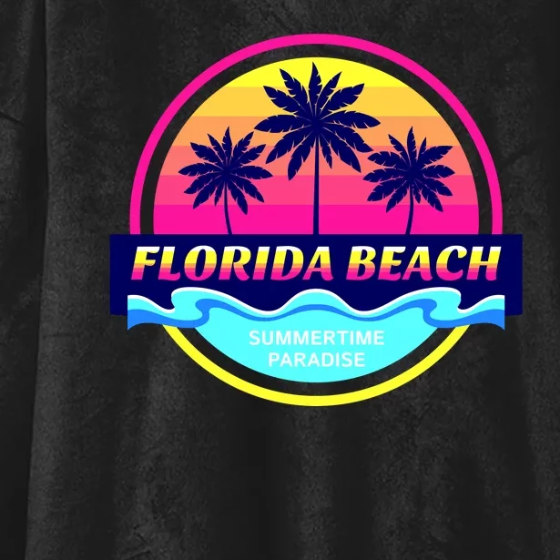 Florida Beach Retro Hooded Wearable Blanket