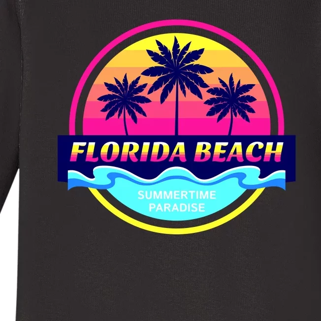 Florida Beach Retro Baby Long Sleeve Bodysuit