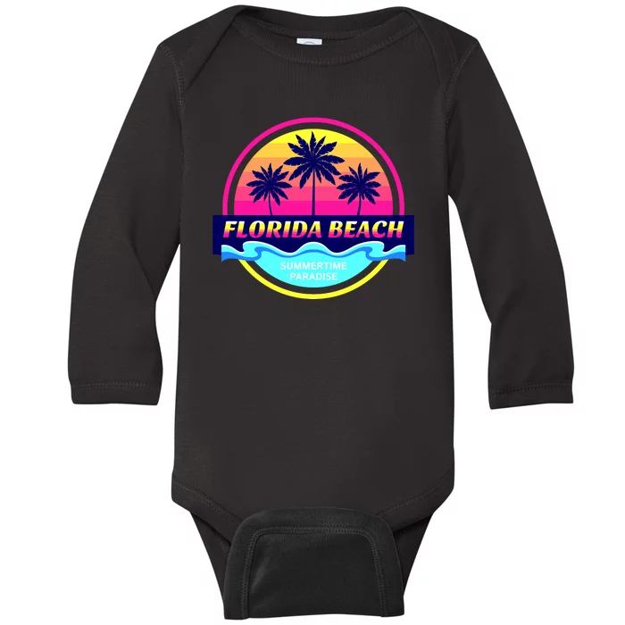 Florida Beach Retro Baby Long Sleeve Bodysuit