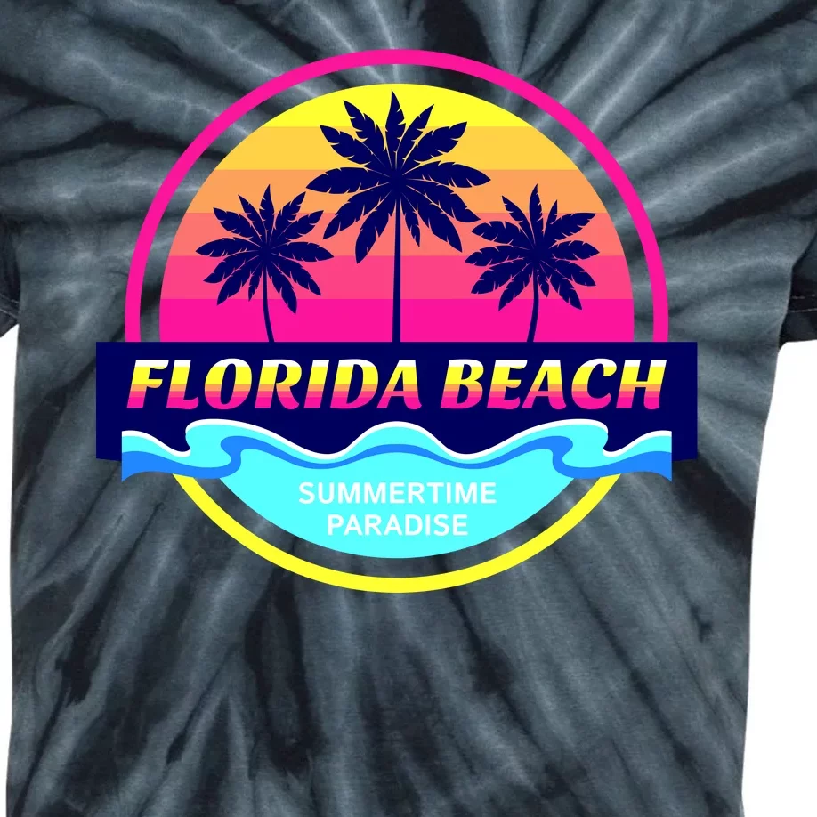 Florida Beach Retro Kids Tie-Dye T-Shirt