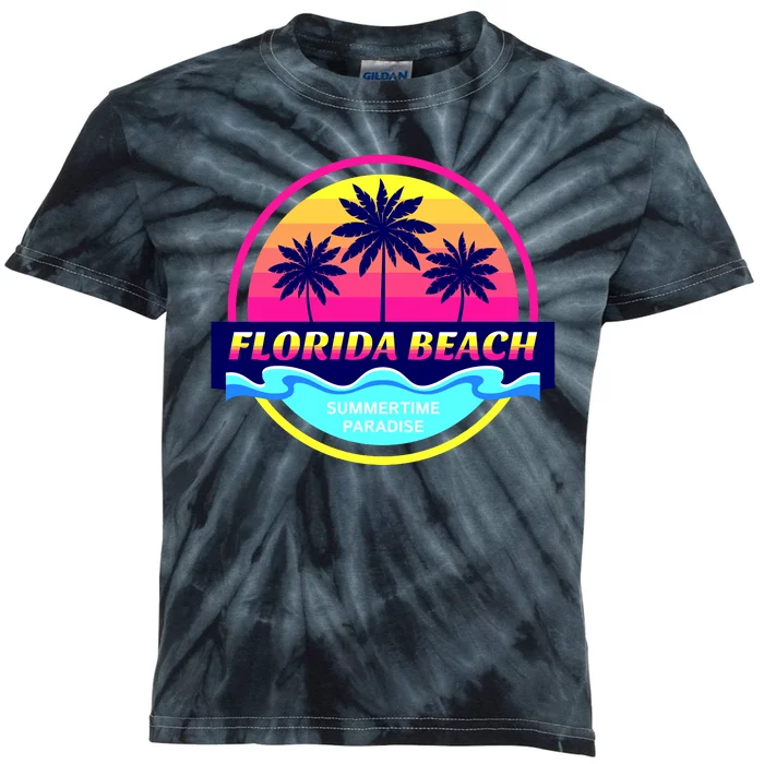 Florida Beach Retro Kids Tie-Dye T-Shirt