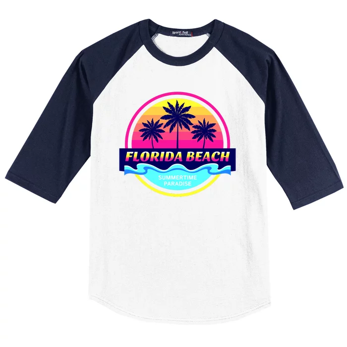 Florida Beach Retro Baseball Sleeve Shirt