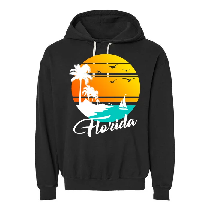 Florida Beach Sunset Garment-Dyed Fleece Hoodie