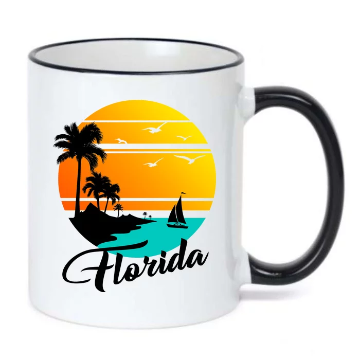 Florida Beach Sunset Black Color Changing Mug