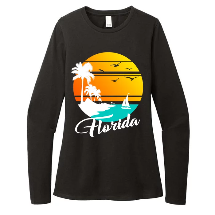 Florida Beach Sunset Womens CVC Long Sleeve Shirt