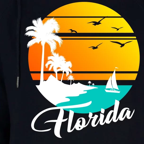 Florida Beach Sunset Womens Funnel Neck Pullover Hood