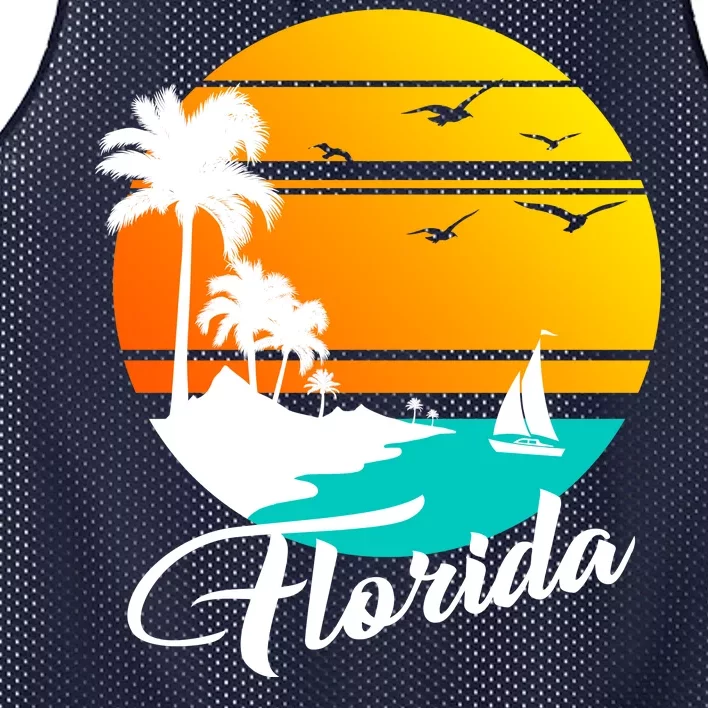 Florida Beach Sunset Mesh Reversible Basketball Jersey Tank