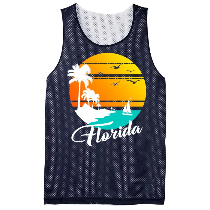 Florida Beach Sunset Mesh Reversible Basketball Jersey Tank