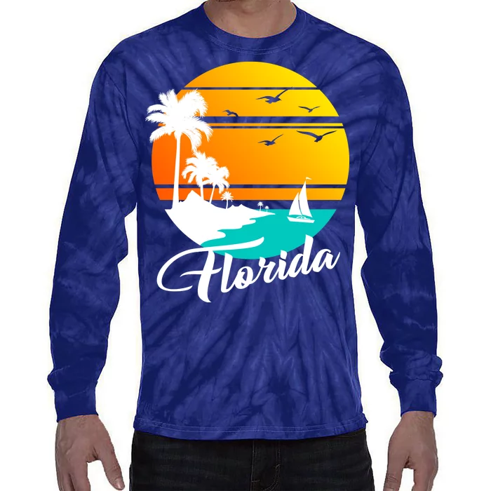 Florida Beach Sunset Tie-Dye Long Sleeve Shirt