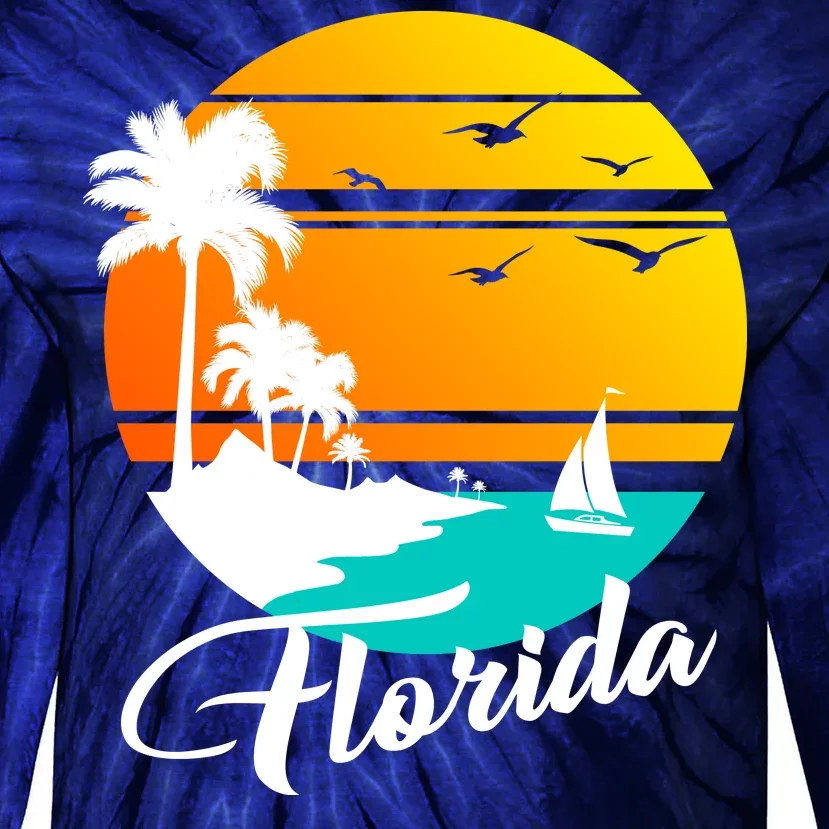 Florida Beach Sunset Tie-Dye Long Sleeve Shirt