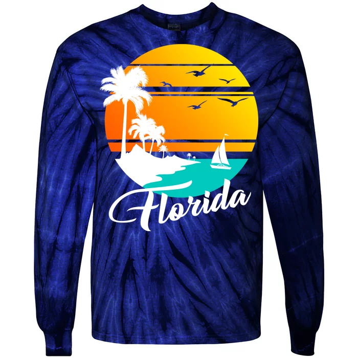 Florida Beach Sunset Tie-Dye Long Sleeve Shirt