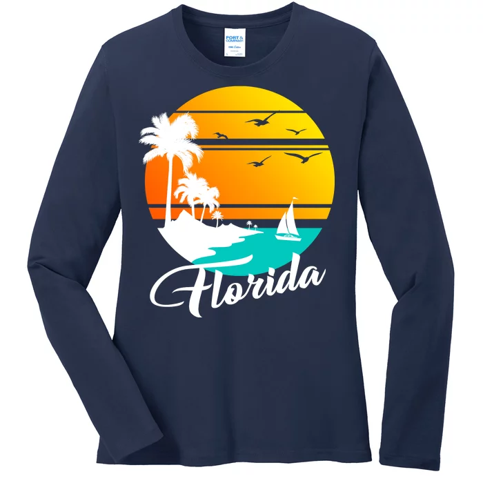 Florida Beach Sunset Ladies Long Sleeve Shirt